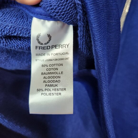 Fred Perry Bradley Wiggins Track Jacket Men's Size M Blue Red Stripe Full Zip - Picture 10 of 16